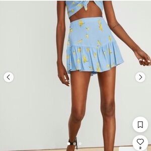 ZARA - BLUE & YELLOW CHILLI PEPPER SKORT - SIZE XS